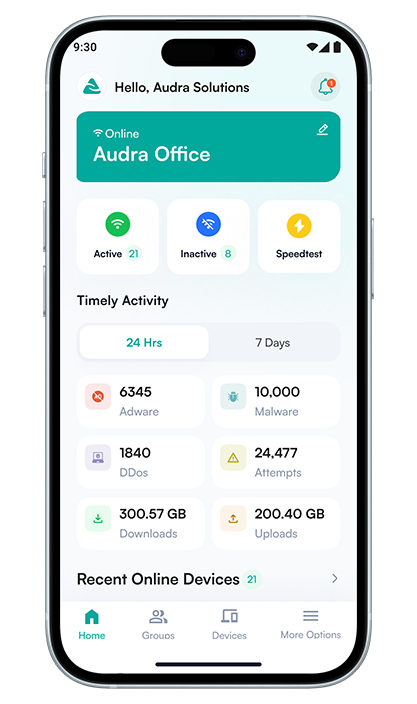 Audra app dashboard