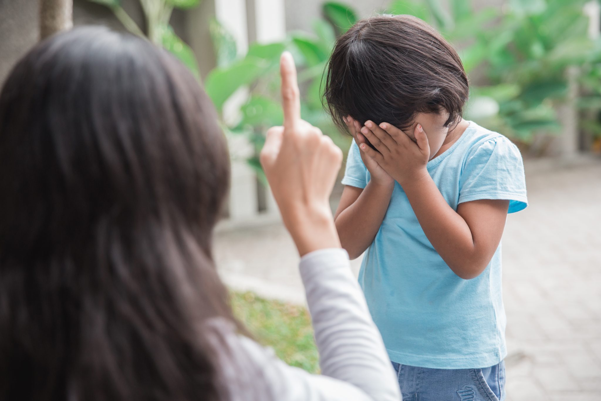 A mother yelling at her child and informing her about the restrictions she would follow